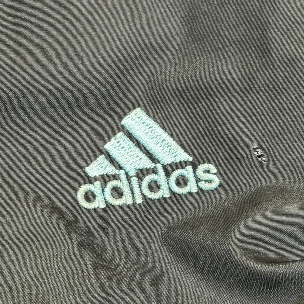 Vtg Adidas Track Windbreaker Pants Men Medium Black Baggy Y2K Zipper Lined